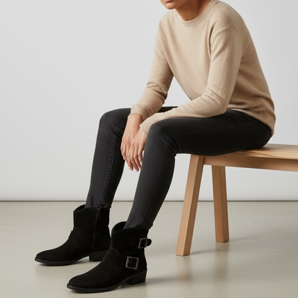 Seychelles Weekenders Suede Bootie in Black | Size 7